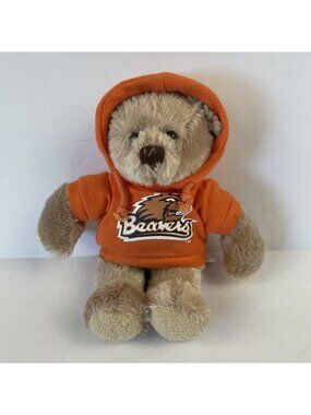 Oregon State Beavers Brown Teddy Bear 8” Plush Figure with Orange Hoodie